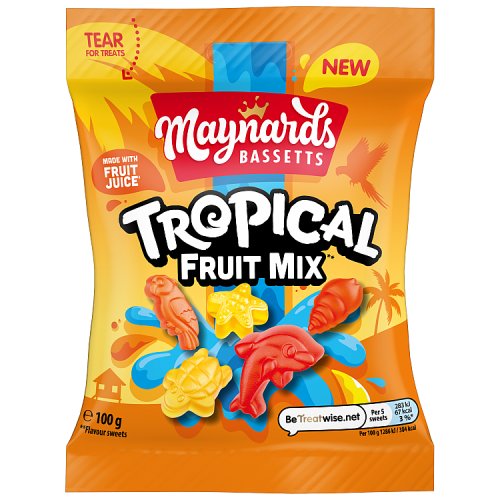 Maynards Bassetts Tropical Fruit 100g pack shot