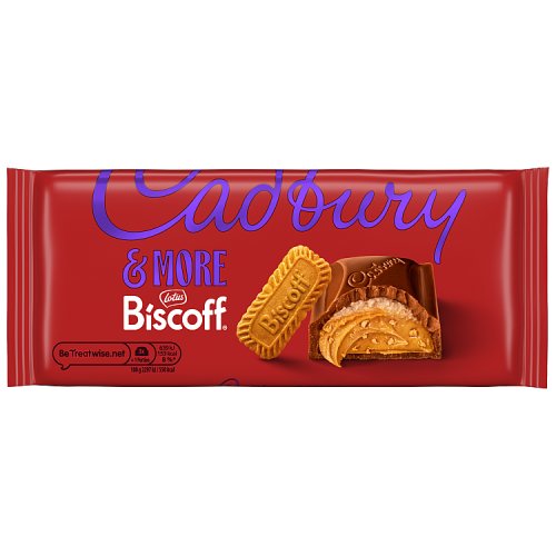 Cadbury &More Biscoff Block 195g pack shot