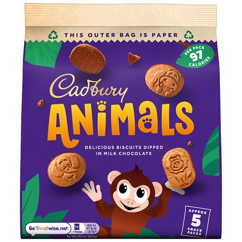 Cadbury Mini Animal 5pk 99.5g pack shot