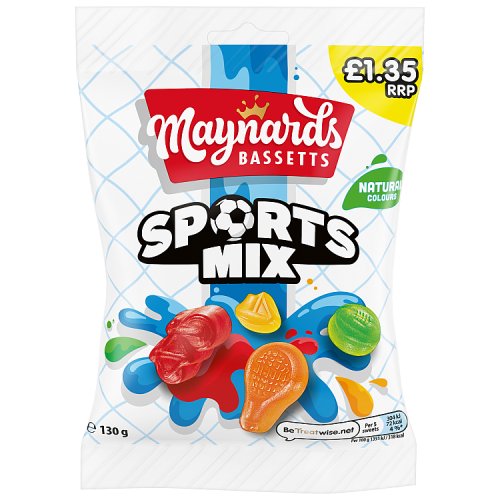 Maynards Bassetts Sports Mix PM £1.35 130g pack shot