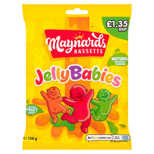 Maynards Bassetts Jelly Babies PM £1.35 130g pack shot
