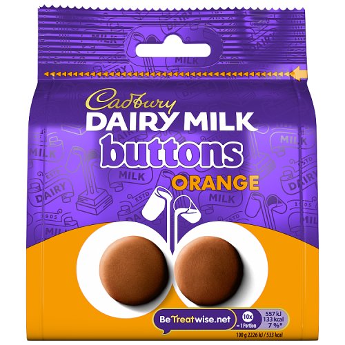 Cadbury Dairy Milk Buttons Orange Bag 85g pack shot