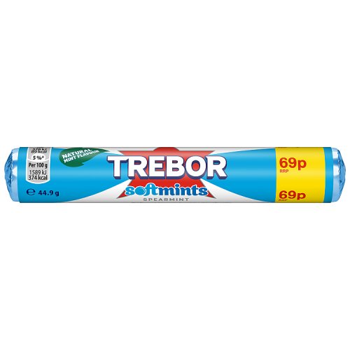 Trebor Softmints Spearmint PM 69p 44.9g pack shot
