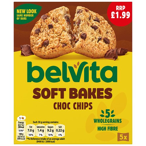 Belvita Soft Bakes Choc Chip PM £1.99 250g pack shot