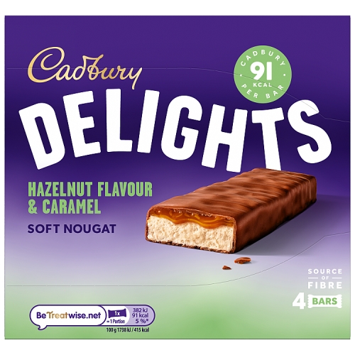 Cadbury Delights Hazelnut 4pk (4 x 88g) pack shot