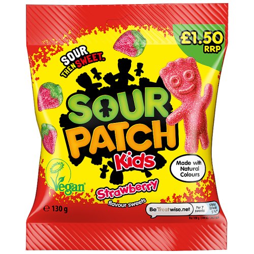 Sour Patch Kids Strawberry PM £1.25 105g pack shot