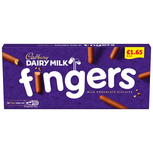 Cadbury Dairy Milk Chocolate Fingers PM £1.65 114g pack shot