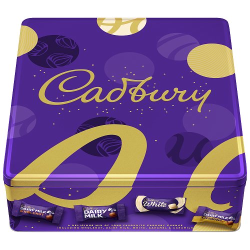 Cadbury Dairy Milk Chocolate Chunks Tin 700g pack shot