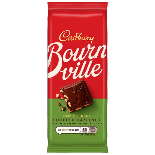 Cadbury Bournville Caramel Hazelnut 100g pack shot