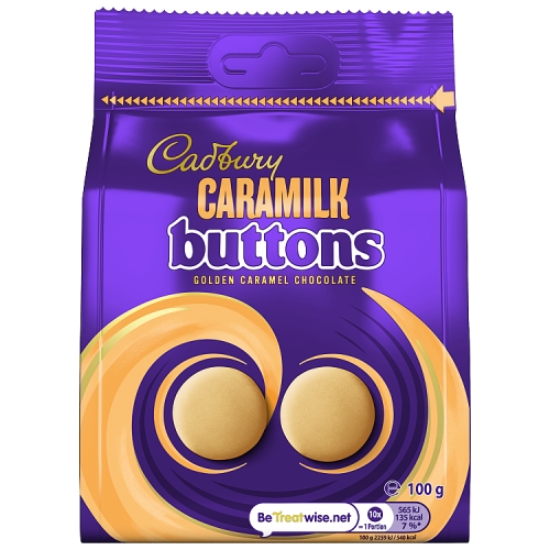Cadbury Caramilk Buttons Large Bag 100g pack shot