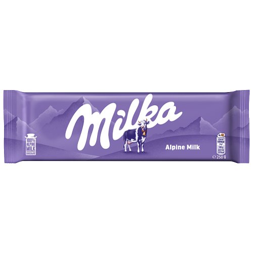 Milka Alpine Milk Block 250g pack shot