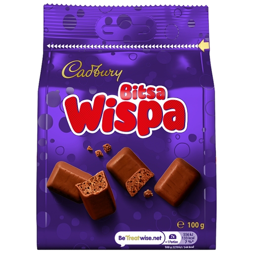 Cadbury Bitsa Wispa Large Bag 100g pack shot