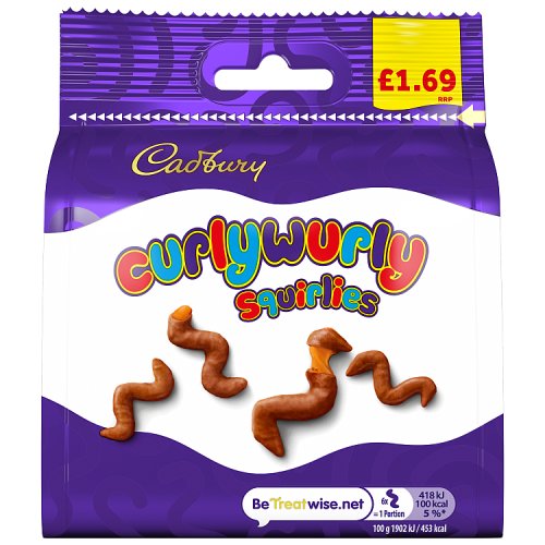 Cadbury Curly Wurly Squirlies Bag PM £1.69 85g pack shot