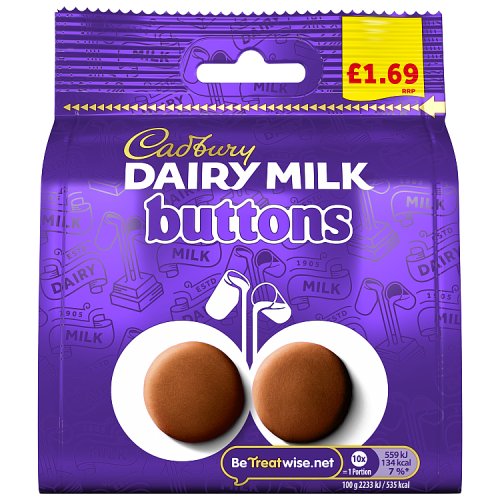Cadbury Giant Buttons Bag PM £1.69 85g pack shot