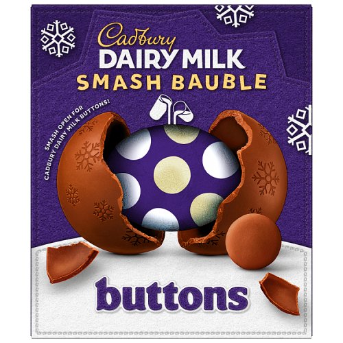 Cadbury Dairy Milk Smash Bauble Buttons 90g pack shot