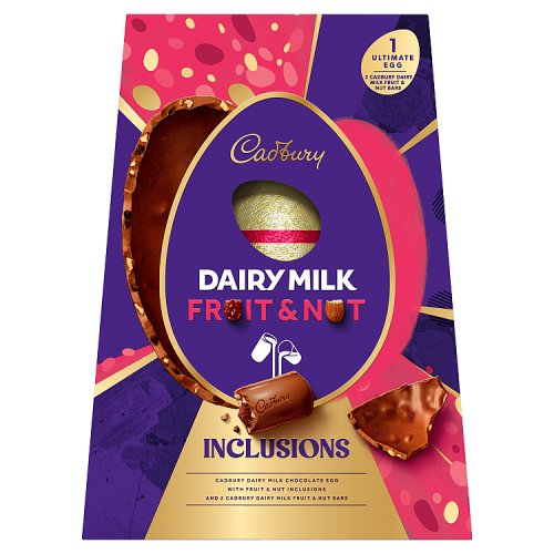 Cadbury Dairy Milk Fruit & Nut Egg Inclusions 398g pack shot