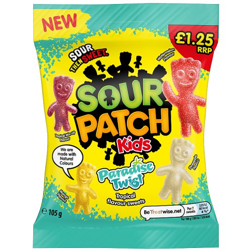 Sour Patch Kids Tropical PM £1.25 105g pack shot