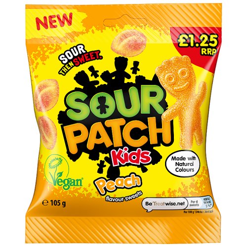 Sour Patch Kids Peach PM £1.25 105g pack shot