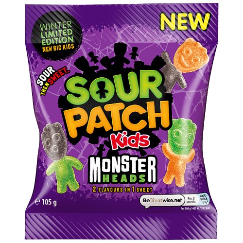 Sour Patch Kids Monster Heads Bag 105g pack shot