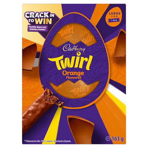 Cadbury Twirl Orange Easter Egg 163g pack shot