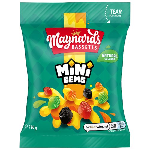 Maynards Bassetts Mini Gems 110g pack shot