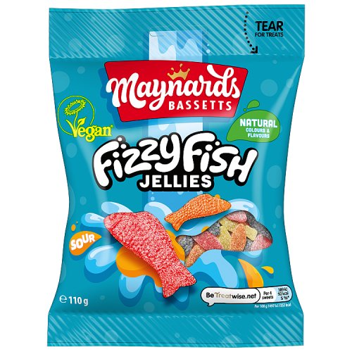Maynards Bassetts Fizzy Fish 110g pack shot