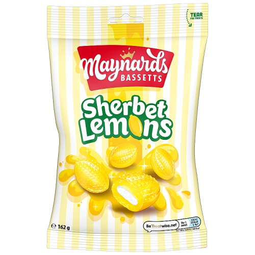 Maynards Bassetts Sherbet Lemons 162g pack shot