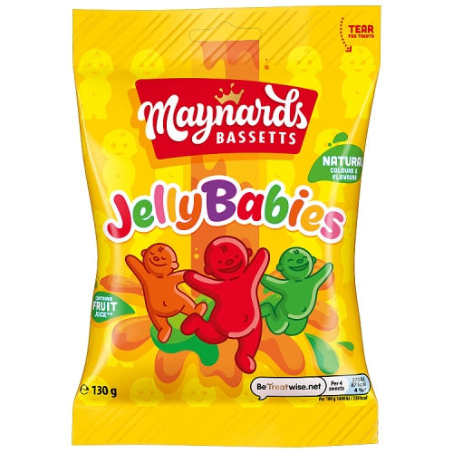 Maynards Bassetts Jelly Babies 130g pack shot