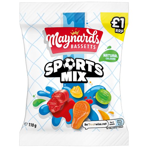 Maynards Bassetts Sports Mix PM £1 110g pack shot
