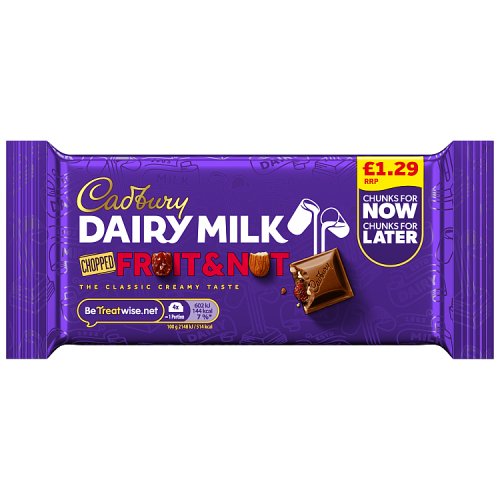 Cadbury Dairy Milk Fruit & Nut PM £1.29 56g pack shot