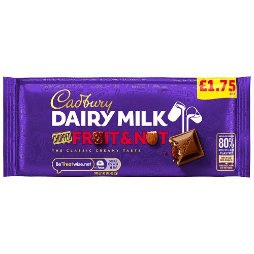 Cadbury Dairy Milk Fruit & Nut PM £1.75 95g pack shot