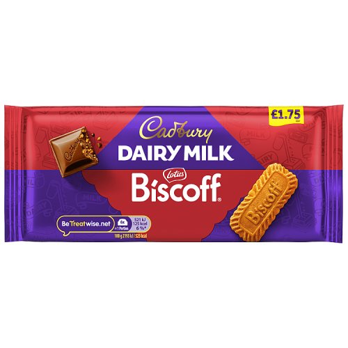 Cadbury Dairy Milk Biscoff PM £1.75 95g pack shot