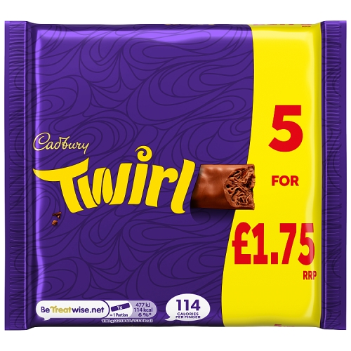 Cadbury Twirl Chocolate Bar PM £1.75 107.5g pack shot