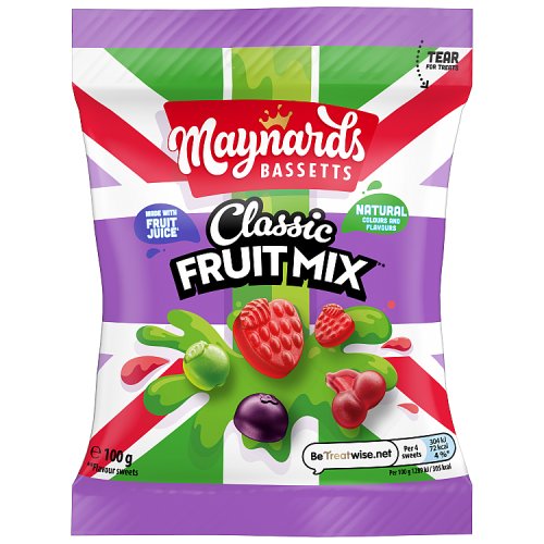 Maynards Bassetts Classic Fruit Mix 100g pack shot