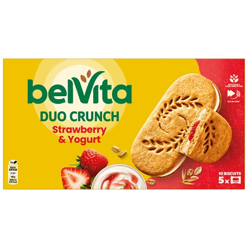 Belvita Duo Biscuits Crunch Strawberry Yogurt 253g pack shot