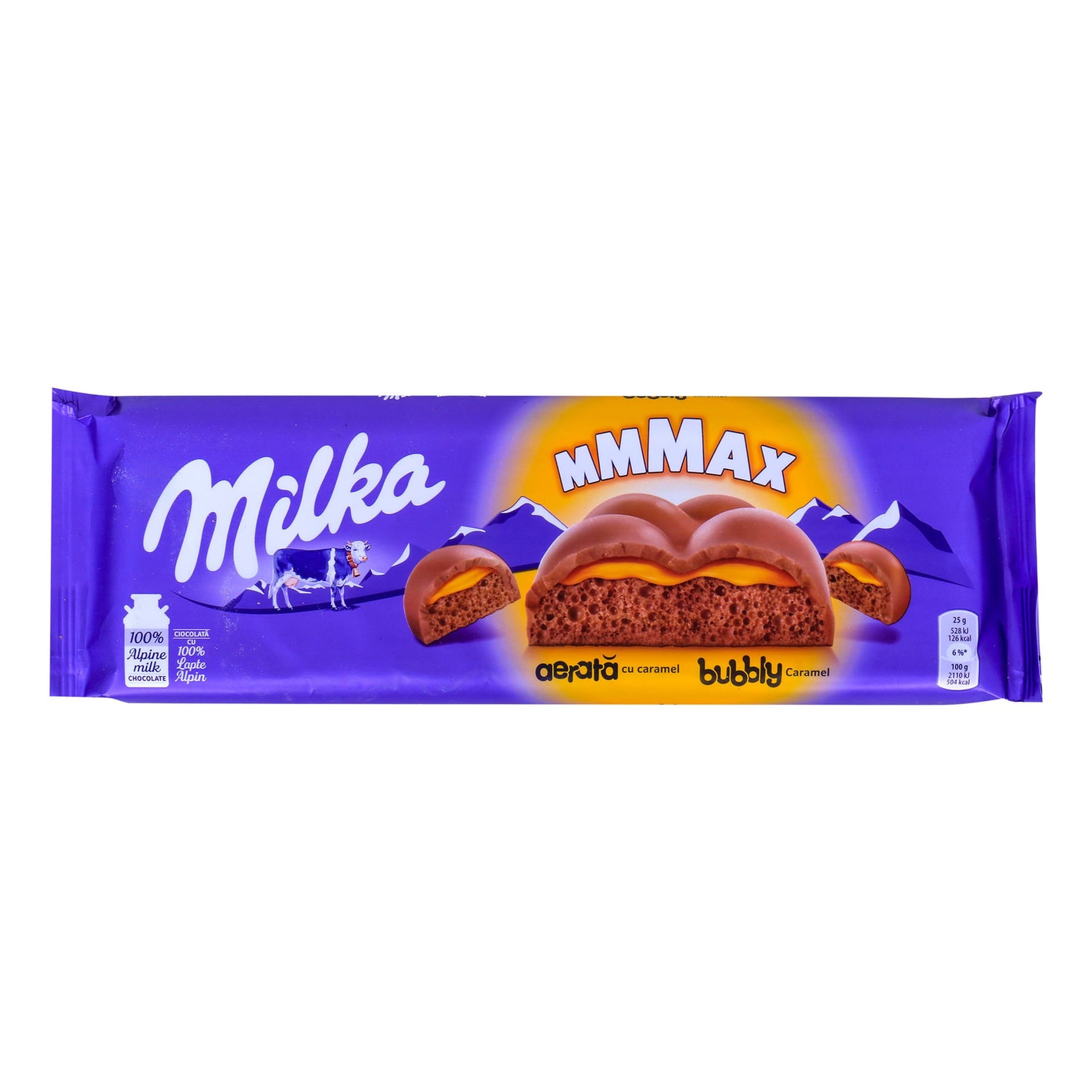 Milka Bubbly Caramel- 250g pack shot