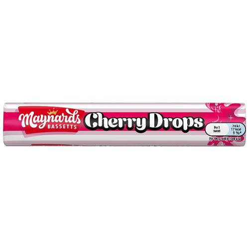 Maynards Bassetts Cherry Drops Roll 45g pack shot