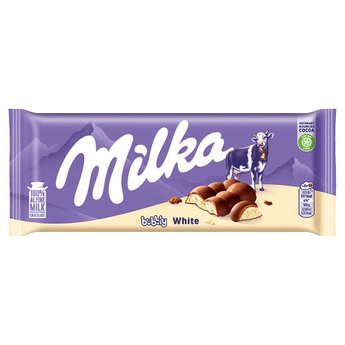 Milka Bubbly Milk & White 95g pack shot