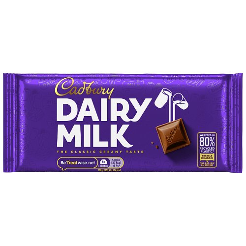Cadbury Dairy Milk Chocolate Bar 95g pack shot