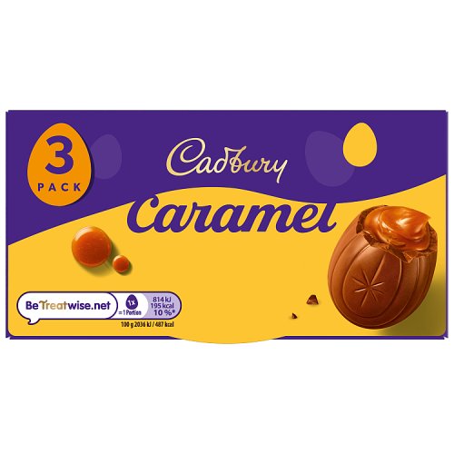 Cadbury Dairy Milk Caramel Egg 3pk (3 x 40g) pack shot