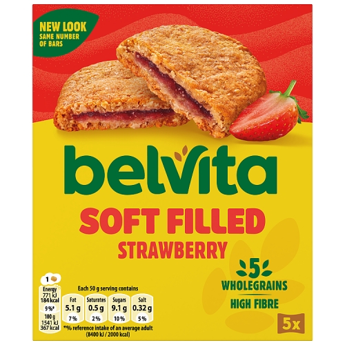 Belvita Softbakes Strawberry 5pk (5 x 50g) pack shot