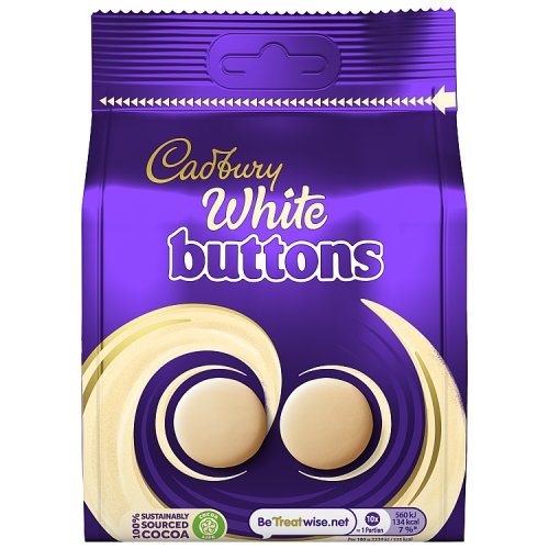 Cadbury Large Bag White Giant Buttons 110g (E) pack shot