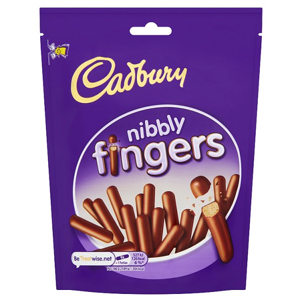Cadbury Nibbly Fingers Pouch 125g pack shot