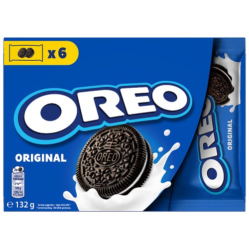 Oreo Original Vanilla Sandwich Biscuits 6pk 132g pack shot