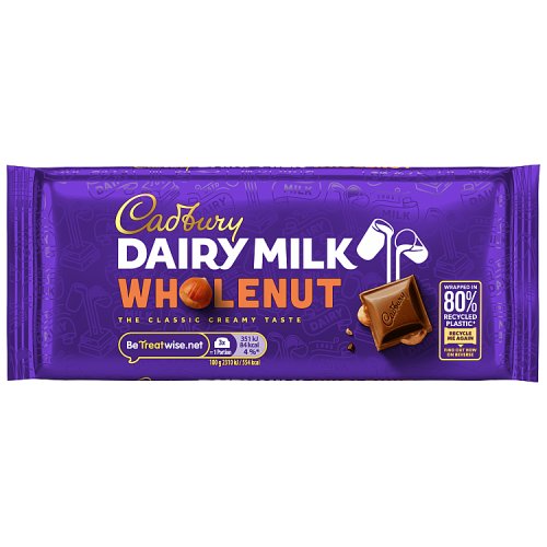Cadbury Dairy Milk Wholenut Block 120g pack shot
