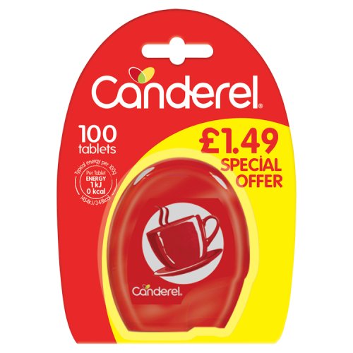 Canderel 100 Tablets 8.5g PM £1.49 pack shot