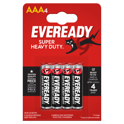 Eveready Super Heavy Duty 4s pack shot