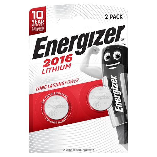 Energizer 2016 Lithium Battery 2s pack shot