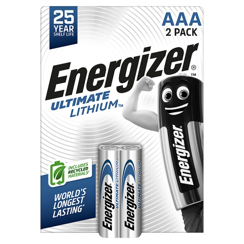 Energizer Lithium Aaa 2s pack shot