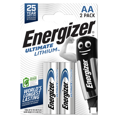 Energizer Lithium Battery AA 2s pack shot